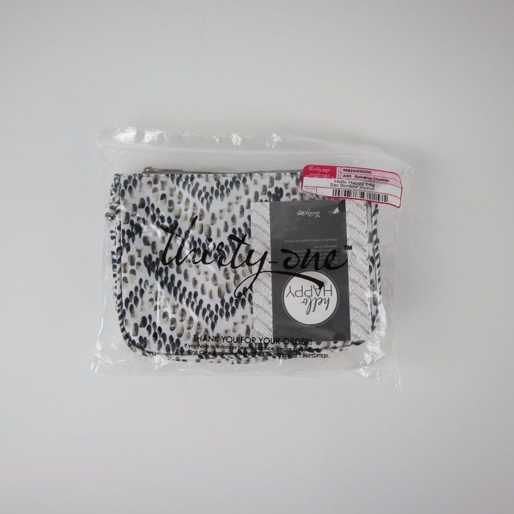 Thirty-One Raindrop Chevron Cosmetic Bag NWT - Picture 3 of 11